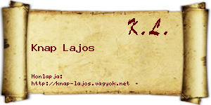 Knap Lajos névjegykártya
